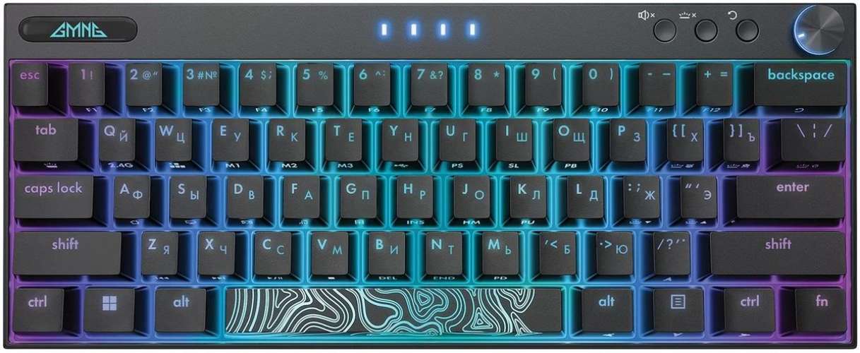 Клавиатура GMNG GG-KB500XW,  USB, Bluetooth/Радиоканал, черный [1910516]